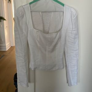 White linen blouse